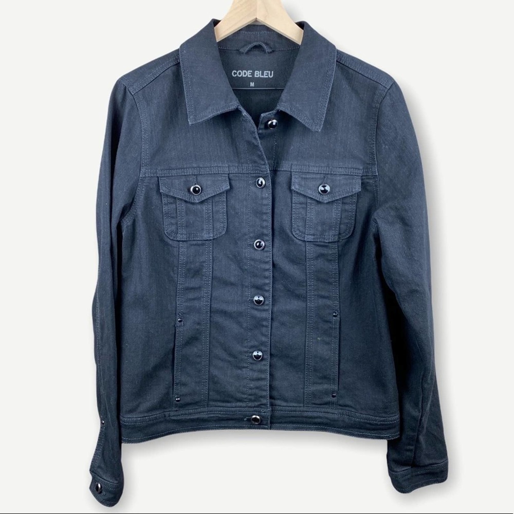 Code Bleu Black womens fall Madeline Denim Jacket